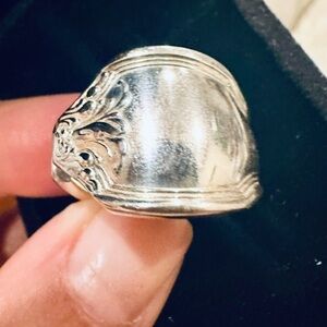 Stunning Large Spoon Ring solid 925 sterling silver sz 7